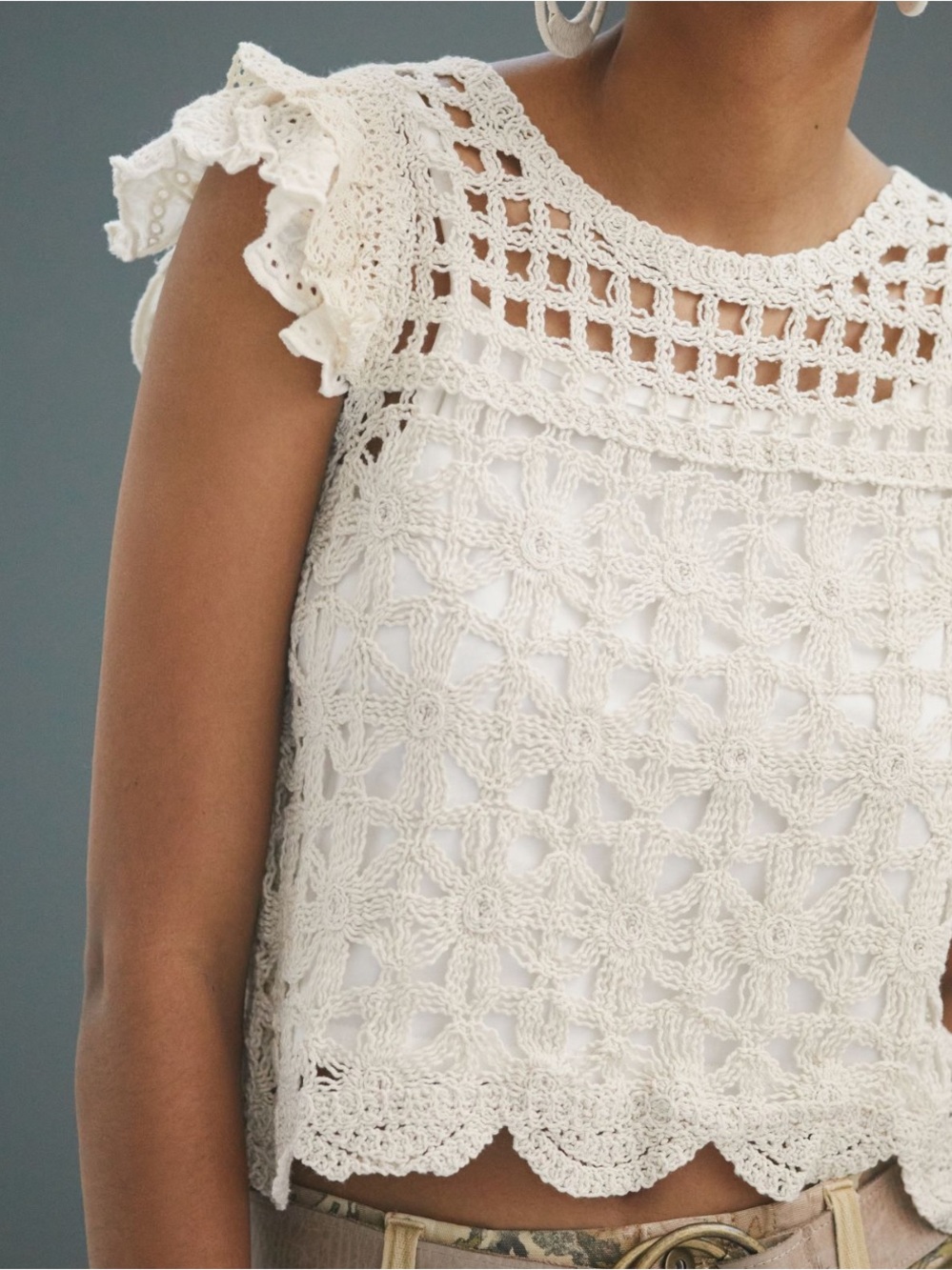 Anthropologie Bishop + Young Crochet Top